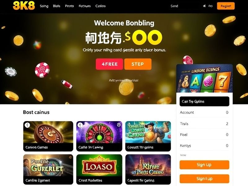 Welcome to 8k8.com Register, the official portal to the premier online gambling destination. Join today for exclusive access to casino games, sports betting, and instant bonuses. New players receive a 100% first deposit bonus — register now!